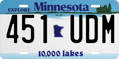 MN license plate 451UDM