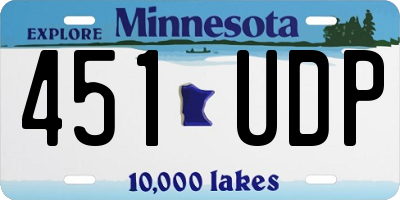 MN license plate 451UDP