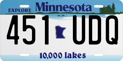 MN license plate 451UDQ