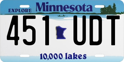 MN license plate 451UDT