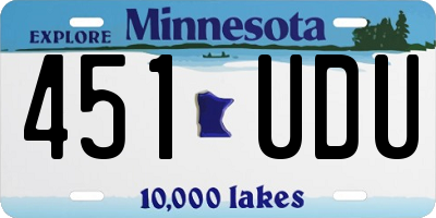 MN license plate 451UDU