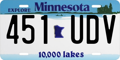 MN license plate 451UDV