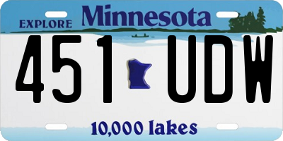 MN license plate 451UDW