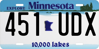 MN license plate 451UDX