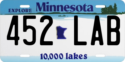 MN license plate 452LAB