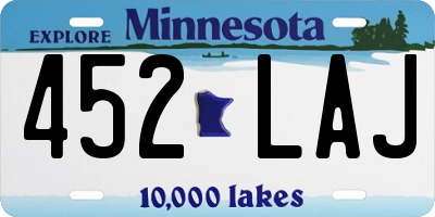 MN license plate 452LAJ