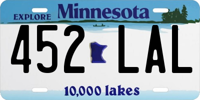 MN license plate 452LAL