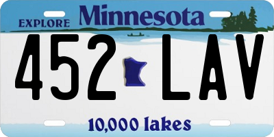 MN license plate 452LAV