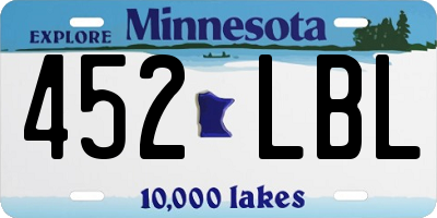 MN license plate 452LBL