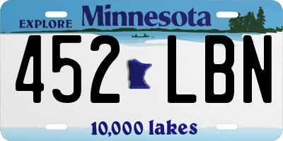MN license plate 452LBN