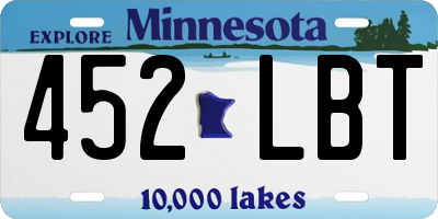 MN license plate 452LBT
