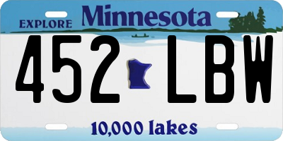 MN license plate 452LBW