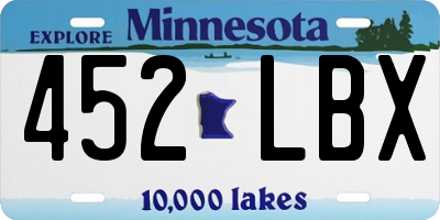 MN license plate 452LBX