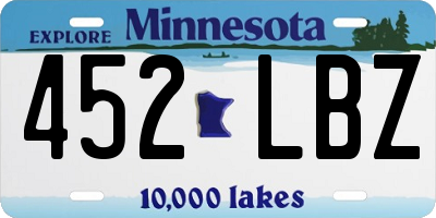 MN license plate 452LBZ