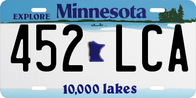 MN license plate 452LCA