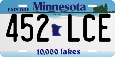 MN license plate 452LCE