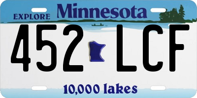 MN license plate 452LCF