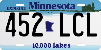 MN license plate 452LCL