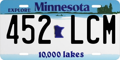 MN license plate 452LCM