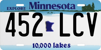 MN license plate 452LCV