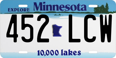 MN license plate 452LCW