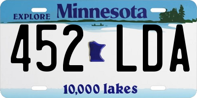 MN license plate 452LDA