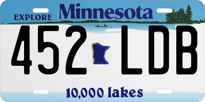 MN license plate 452LDB