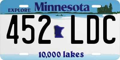 MN license plate 452LDC