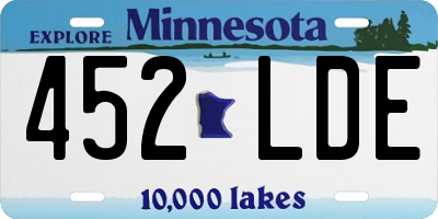 MN license plate 452LDE
