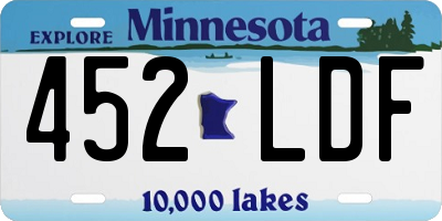 MN license plate 452LDF