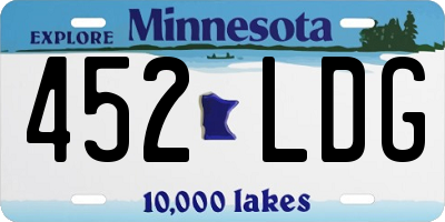 MN license plate 452LDG