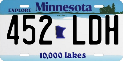 MN license plate 452LDH