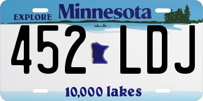 MN license plate 452LDJ
