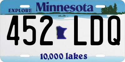 MN license plate 452LDQ