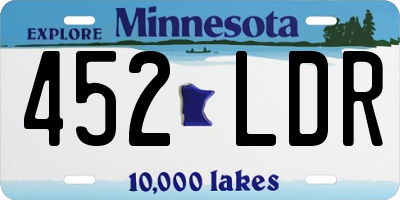 MN license plate 452LDR