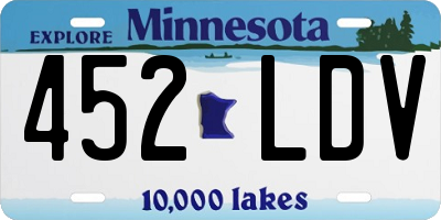 MN license plate 452LDV