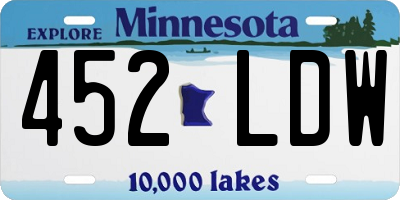 MN license plate 452LDW