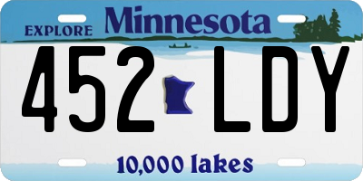 MN license plate 452LDY