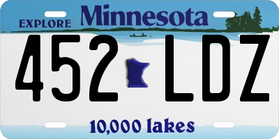 MN license plate 452LDZ