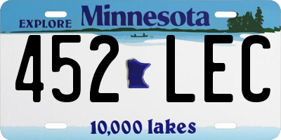 MN license plate 452LEC