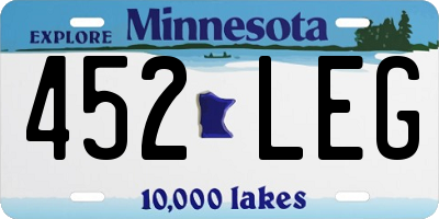 MN license plate 452LEG