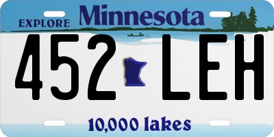 MN license plate 452LEH