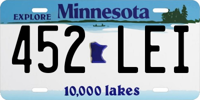 MN license plate 452LEI