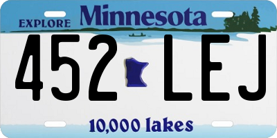 MN license plate 452LEJ