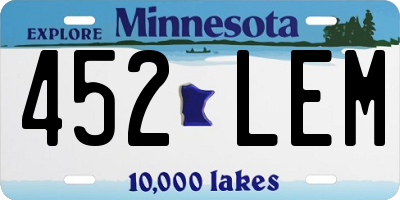 MN license plate 452LEM