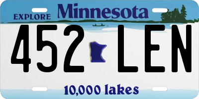 MN license plate 452LEN