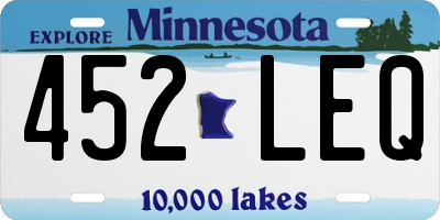 MN license plate 452LEQ