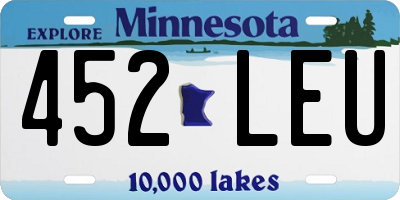 MN license plate 452LEU