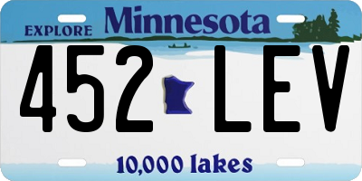 MN license plate 452LEV