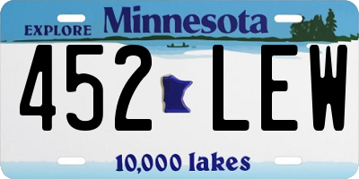 MN license plate 452LEW